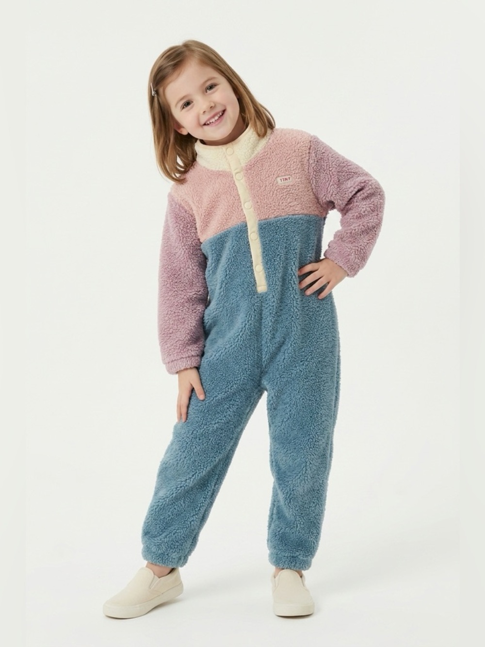 Tiny Cottons one piece warm fleece, Girls size 4 Y